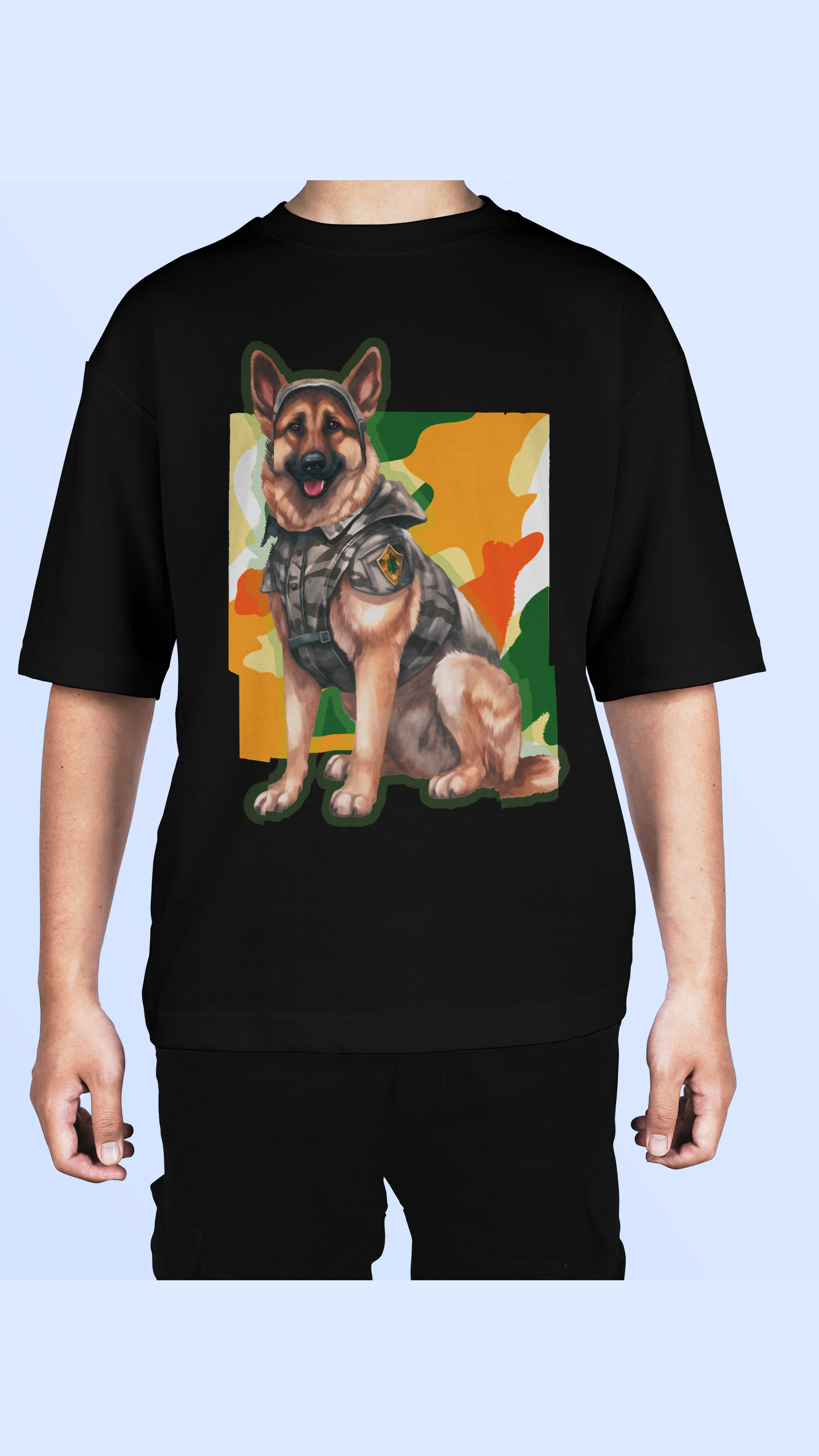 Boxy Military-Inspired Canine T-Shirt