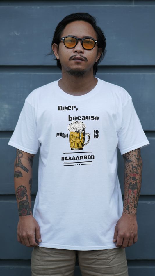 Beer-Inspired Adulting Graphic T-Shirt