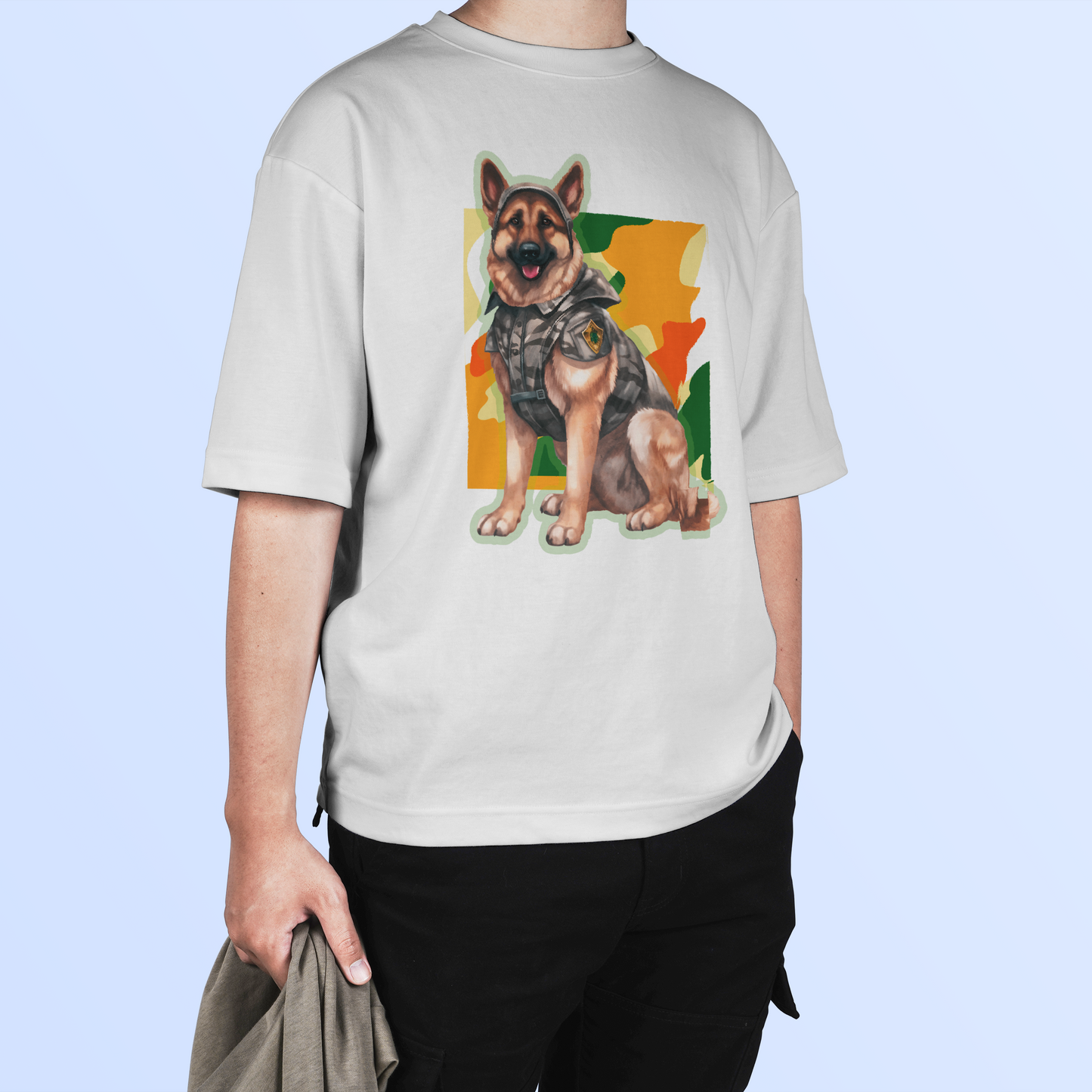 Military-Inspired Canine Oversized T-Shirt