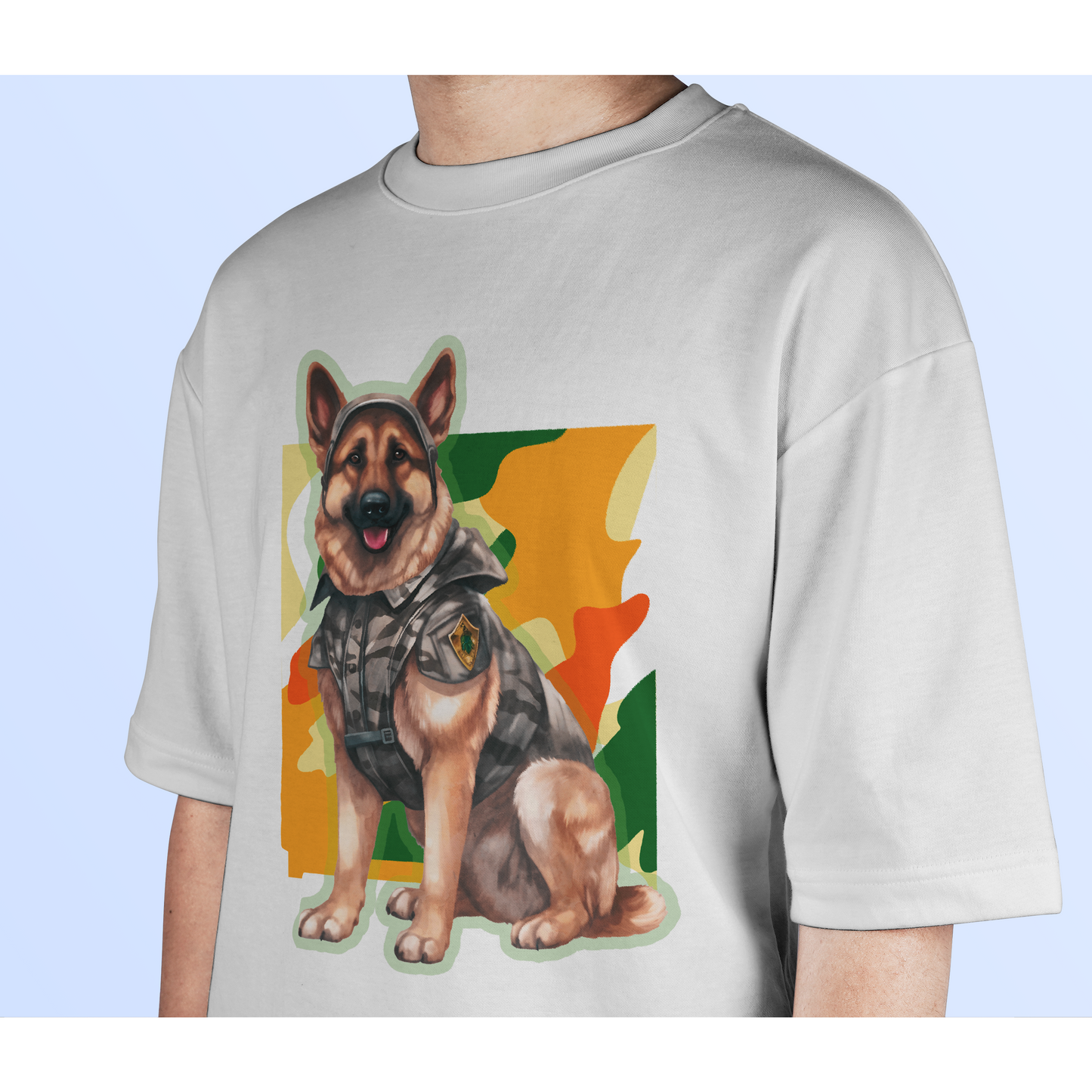 Military-Inspired Canine Oversized T-Shirt